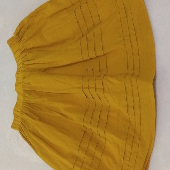 Anthropologie Odille Drawing Parallels Pleated Pocket Skirt in Marigold Yellow - Picture 7 of 14